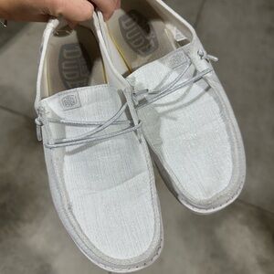 Sparkly white womens hey dudes size 8